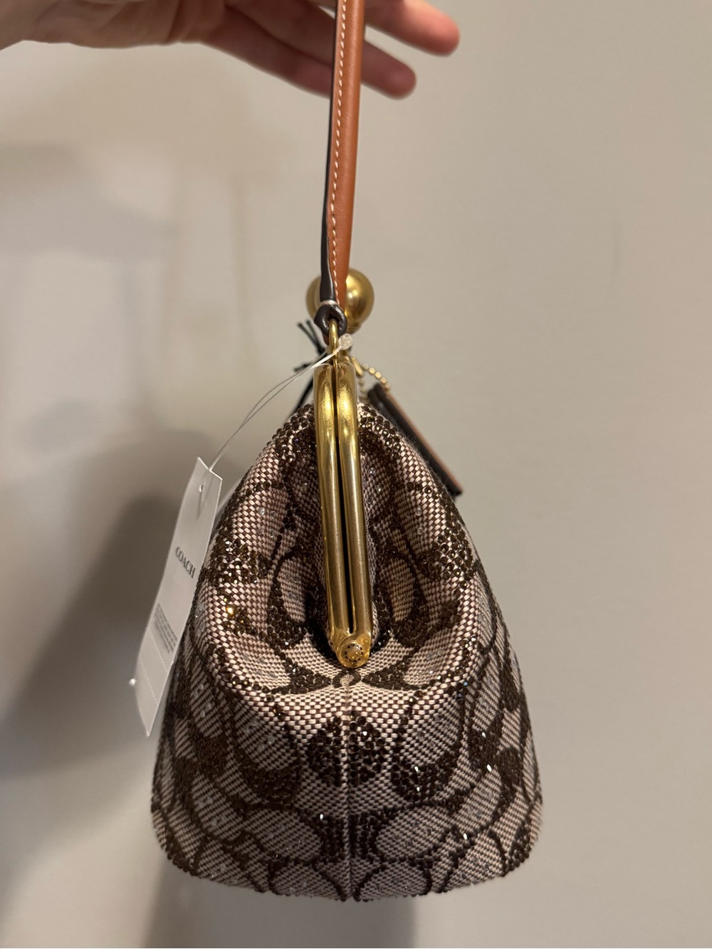 Coach Kisslock Frame Bag 16 in Signature Crystal Monogram - Picture 5 of 9
